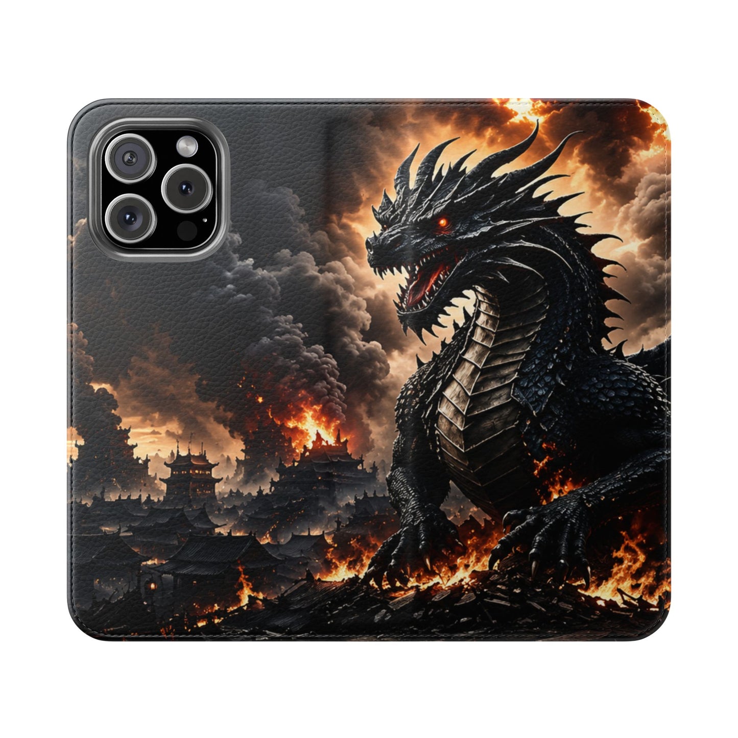 Ashen Dominion™ Flip Case for iPhone | Premium Vegan Leather Wallet Case
