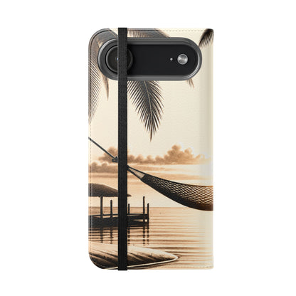 Island Serenity™ Faux Leather Flip Wallet Case for iPhone