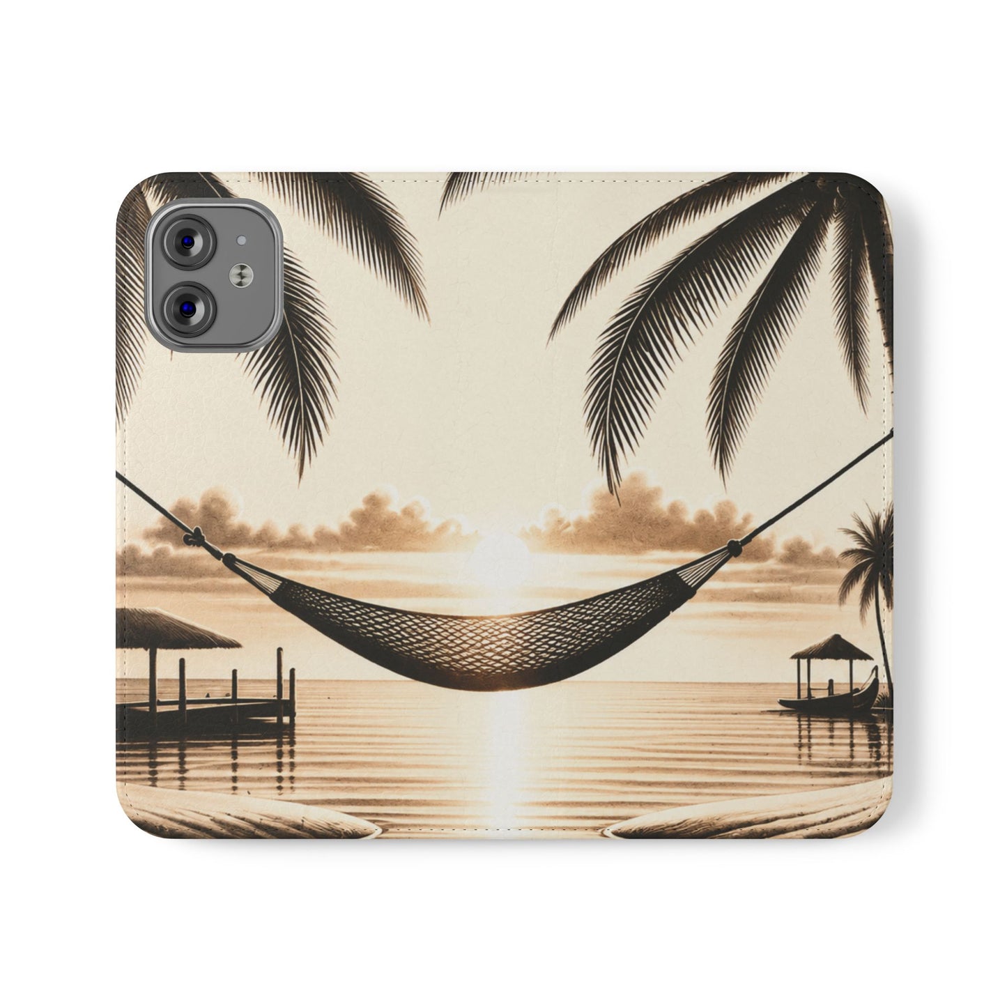 Island Serenity™ Faux Leather Flip Wallet Case for iPhone