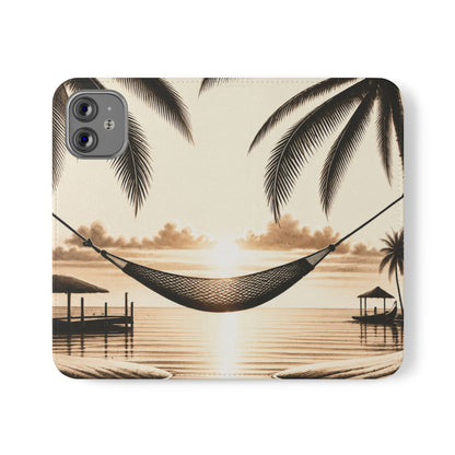 Island Serenity™ Faux Leather Flip Wallet Case for iPhone