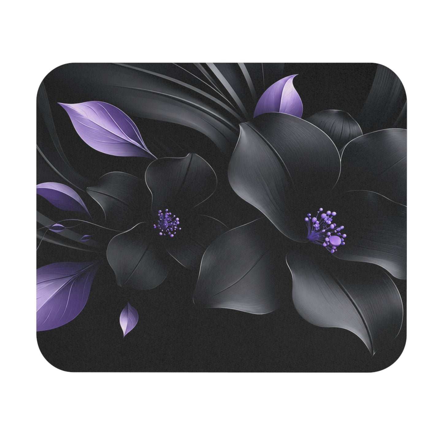 Midnight Lavender™ Rectangle Mouse Pad | Floral Gaming & Office Mouse Pad