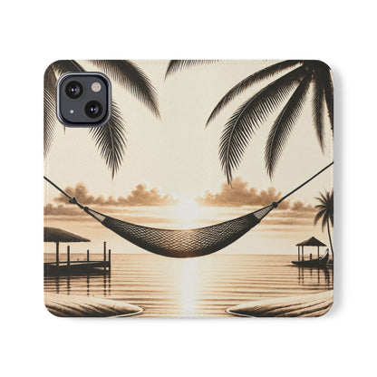 Island Serenity™ Faux Leather Flip Wallet Case for iPhone