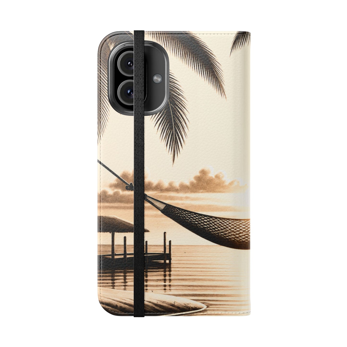 Island Serenity™ Faux Leather Flip Wallet Case for iPhone