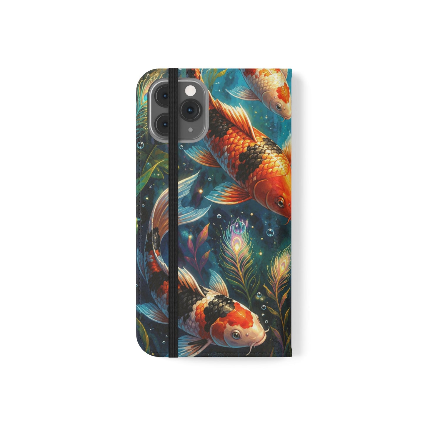 Koi Serenity™ Premium Leather Flip Wallet Case for iPhone