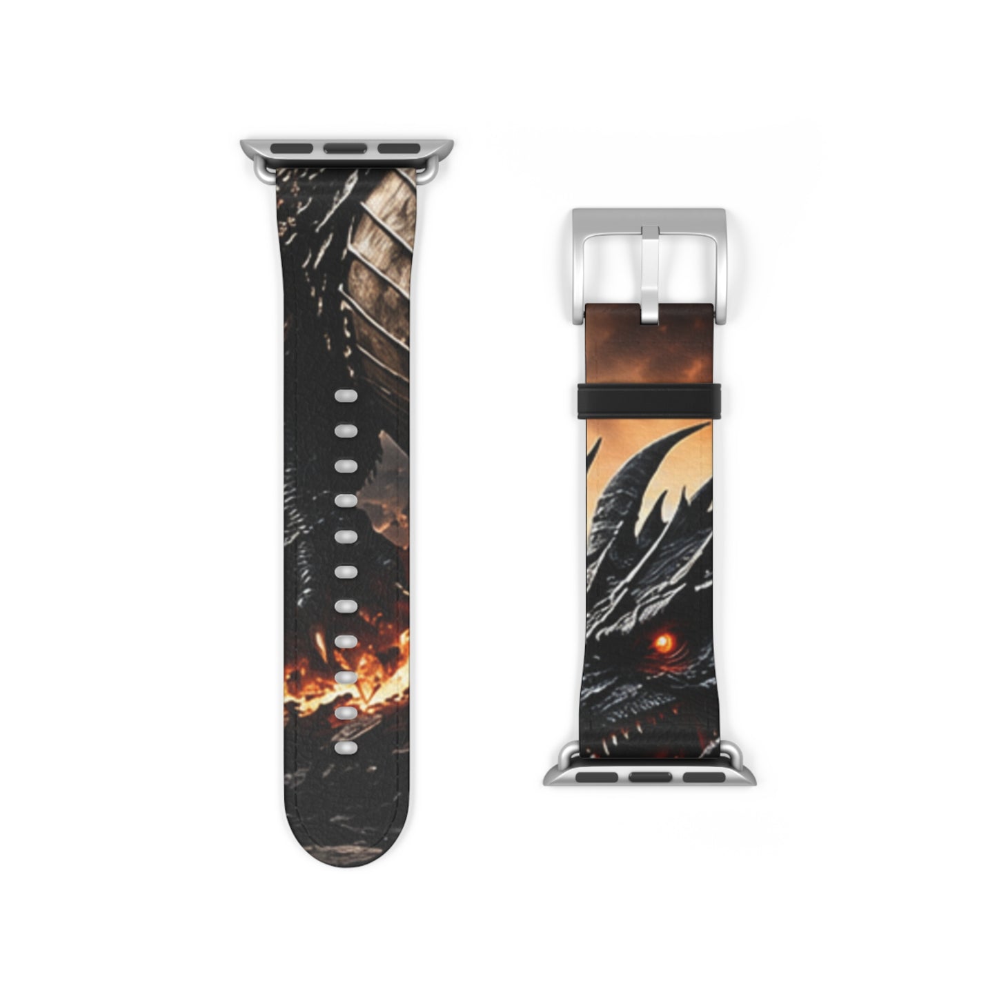 Ashen Dominion™ Apple Watch Band | Dragon Faux Leather Watch Strap