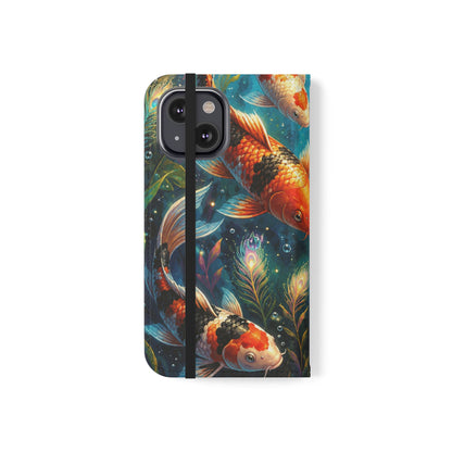 Koi Serenity™ Premium Leather Flip Wallet Case for iPhone