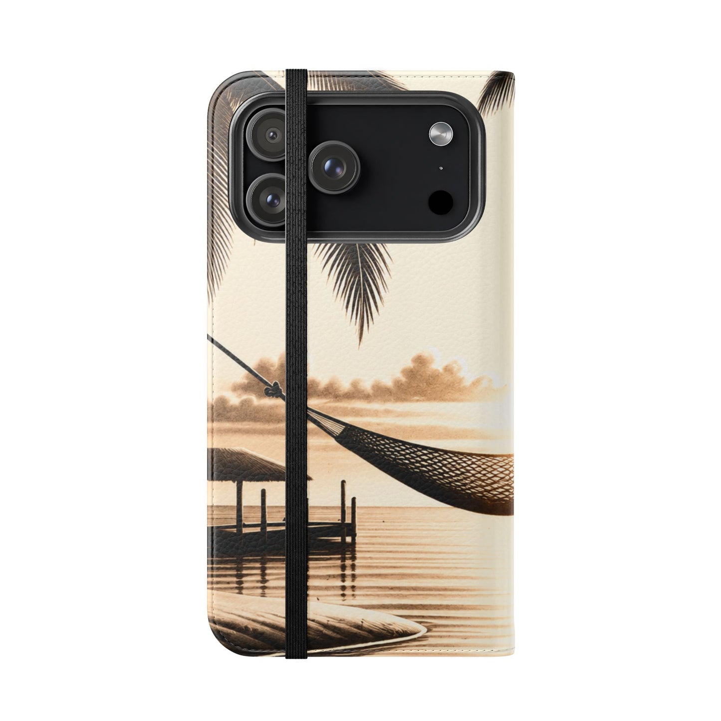 Island Serenity™ Faux Leather Flip Wallet Case for iPhone