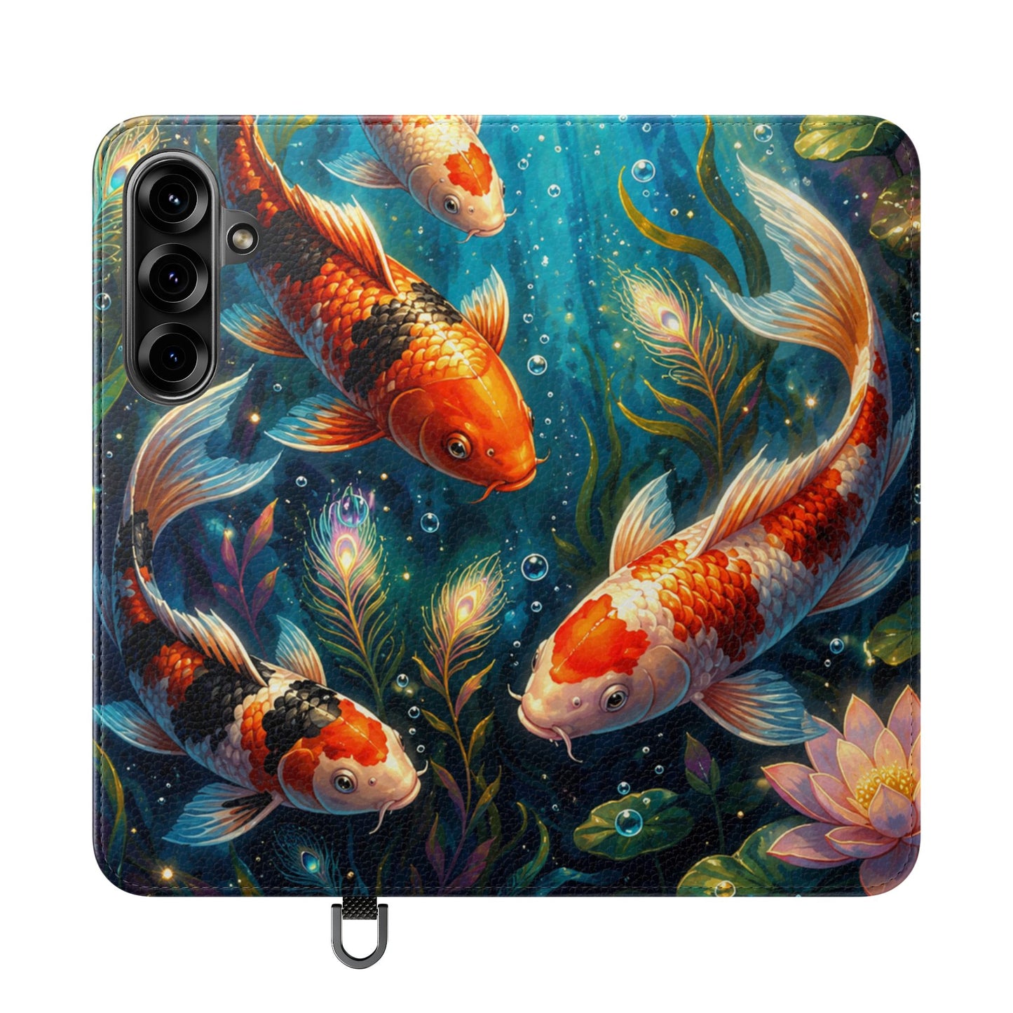 Koi Serenity™ Premium Leather Flip Wallet Case for Samsung Galaxy