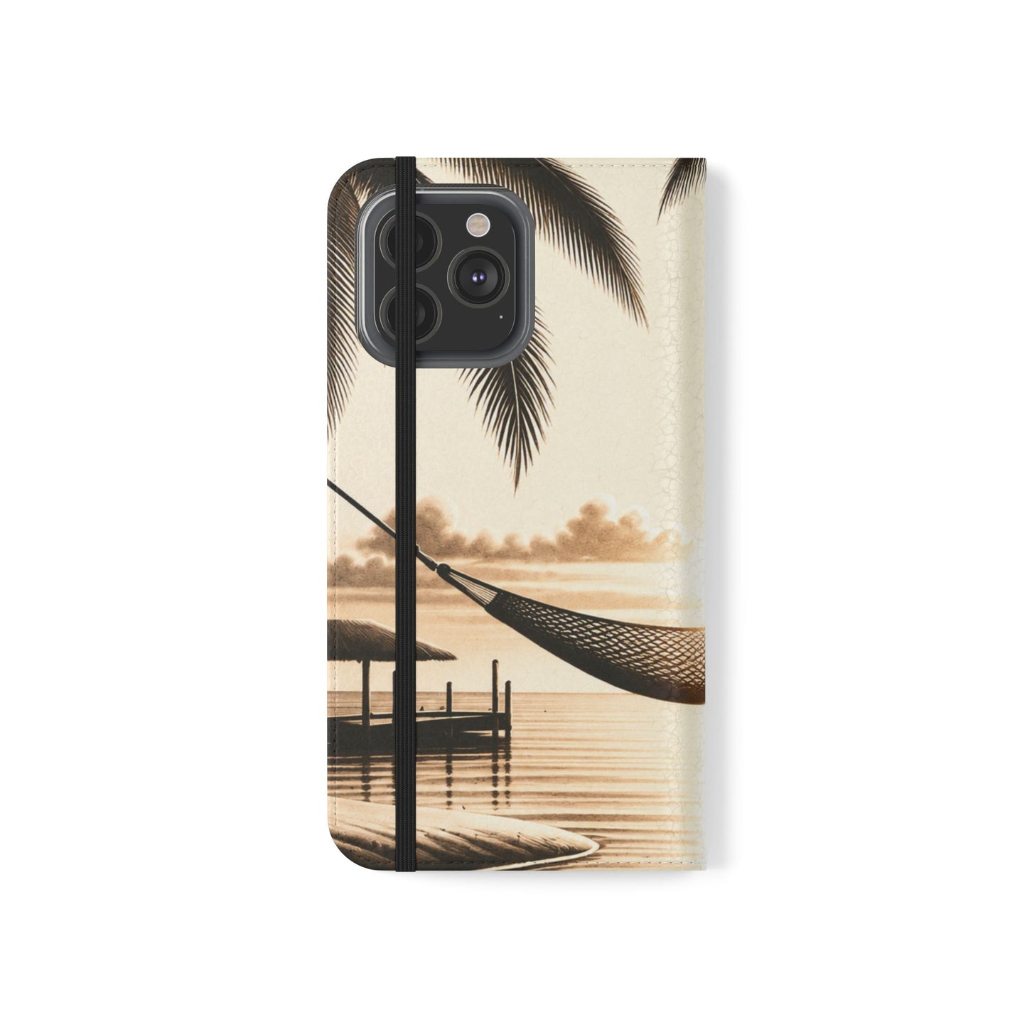 Island Serenity™ Faux Leather Flip Wallet Case for iPhone