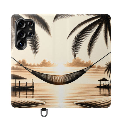 Island Serenity™ Faux Leather Flip Wallet Case for Samsung Galaxy