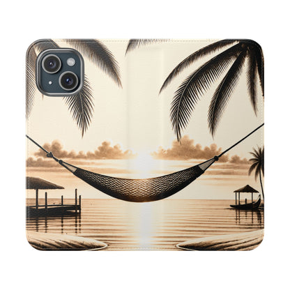 Island Serenity™ Faux Leather Flip Wallet Case for iPhone