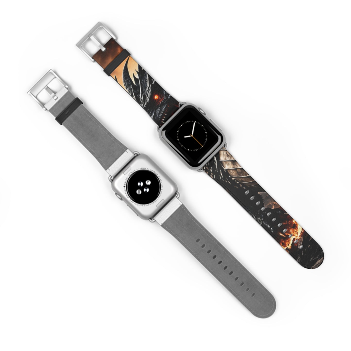 Ashen Dominion™ Apple Watch Band | Dragon Faux Leather Watch Strap