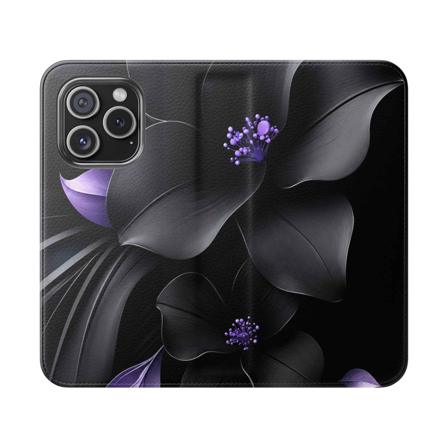 Midnight Lavender™ Flip Case for iPhone | Premium Vegan Leather Wallet Case