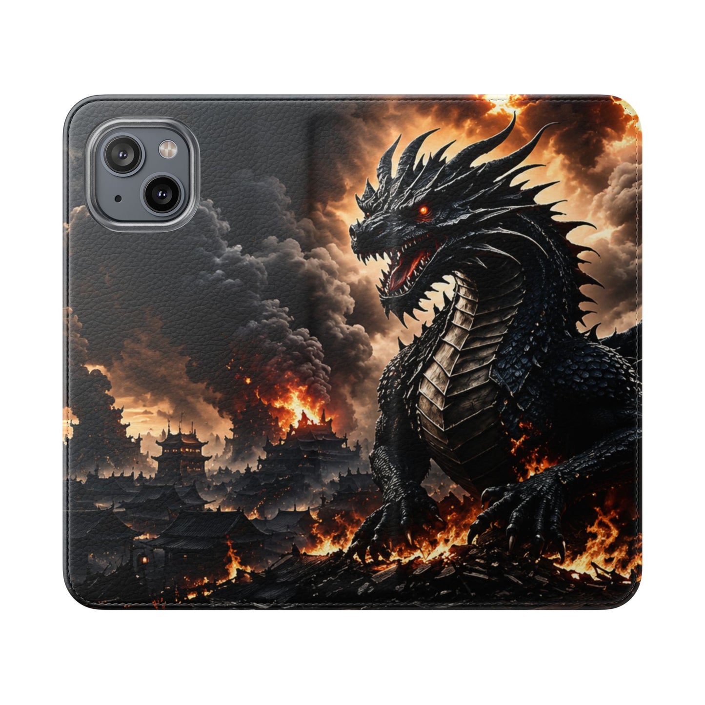 Ashen Dominion™ Flip Case for iPhone | Premium Vegan Leather Wallet Case