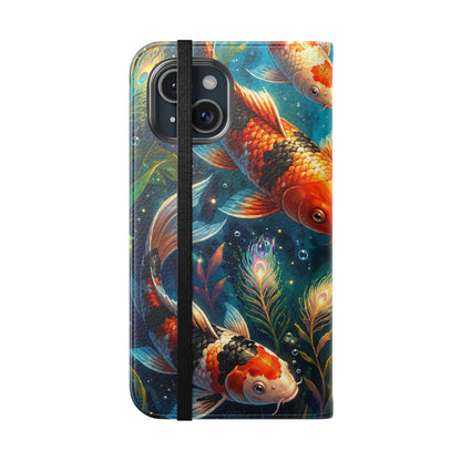 Koi Serenity™ Premium Leather Flip Wallet Case for iPhone