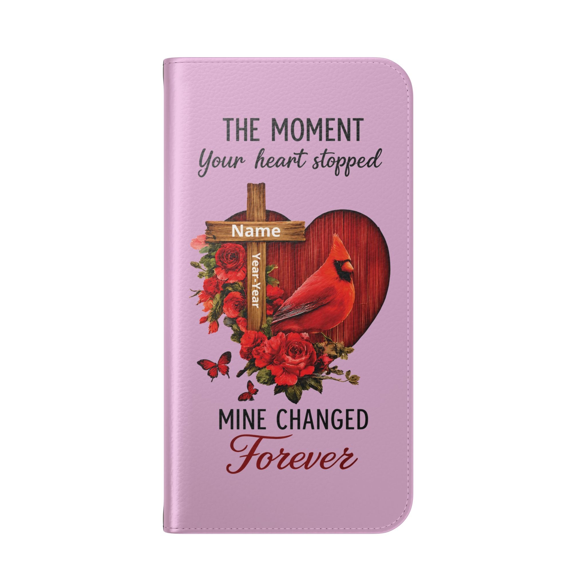 Cardinal's Promise™ Personalized Memorial Flip Wallet Case for iPhone 11-17 Series