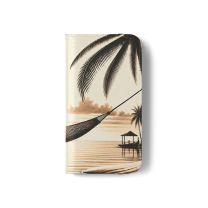 Island Serenity™ Faux Leather Flip Wallet Case for iPhone