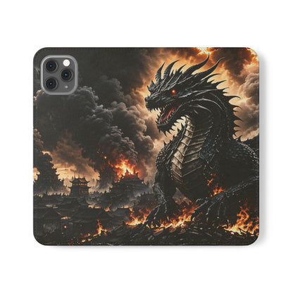 Ashen Dominion™ Flip Case for iPhone | Premium Vegan Leather Wallet Case