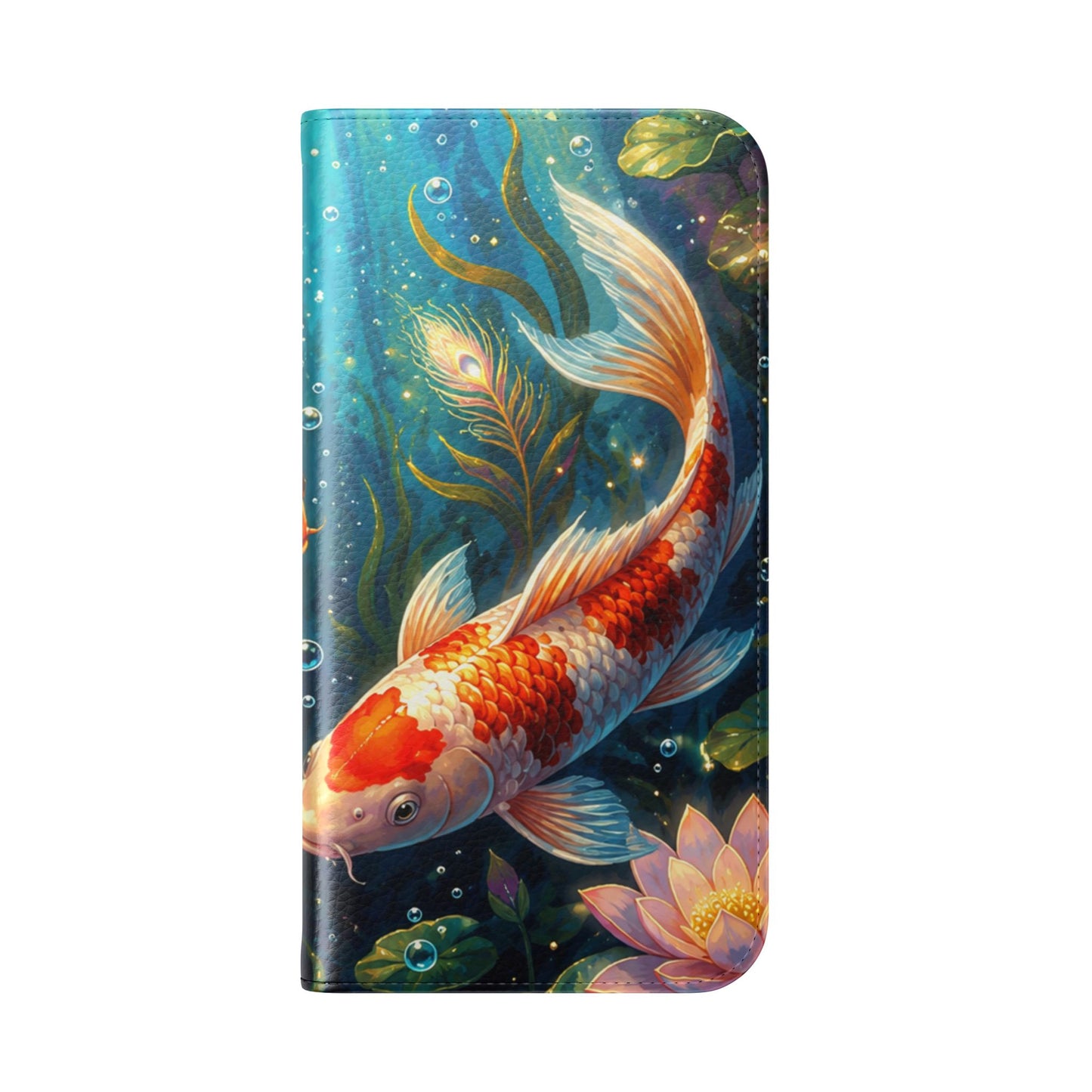 Koi Serenity™ Premium Leather Flip Wallet Case for iPhone