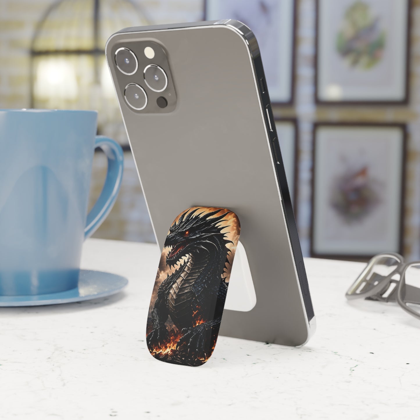 Ashen Dominion™ Phone Click-On Grip | Universal Phone Holder & Kickstand