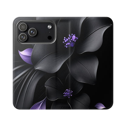 Midnight Lavender™ Flip Case for iPhone | Premium Vegan Leather Wallet Case