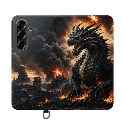 Ashen Dominion™ Flip Case for Samsung Galaxy | Premium Vegan Leather Wallet Case