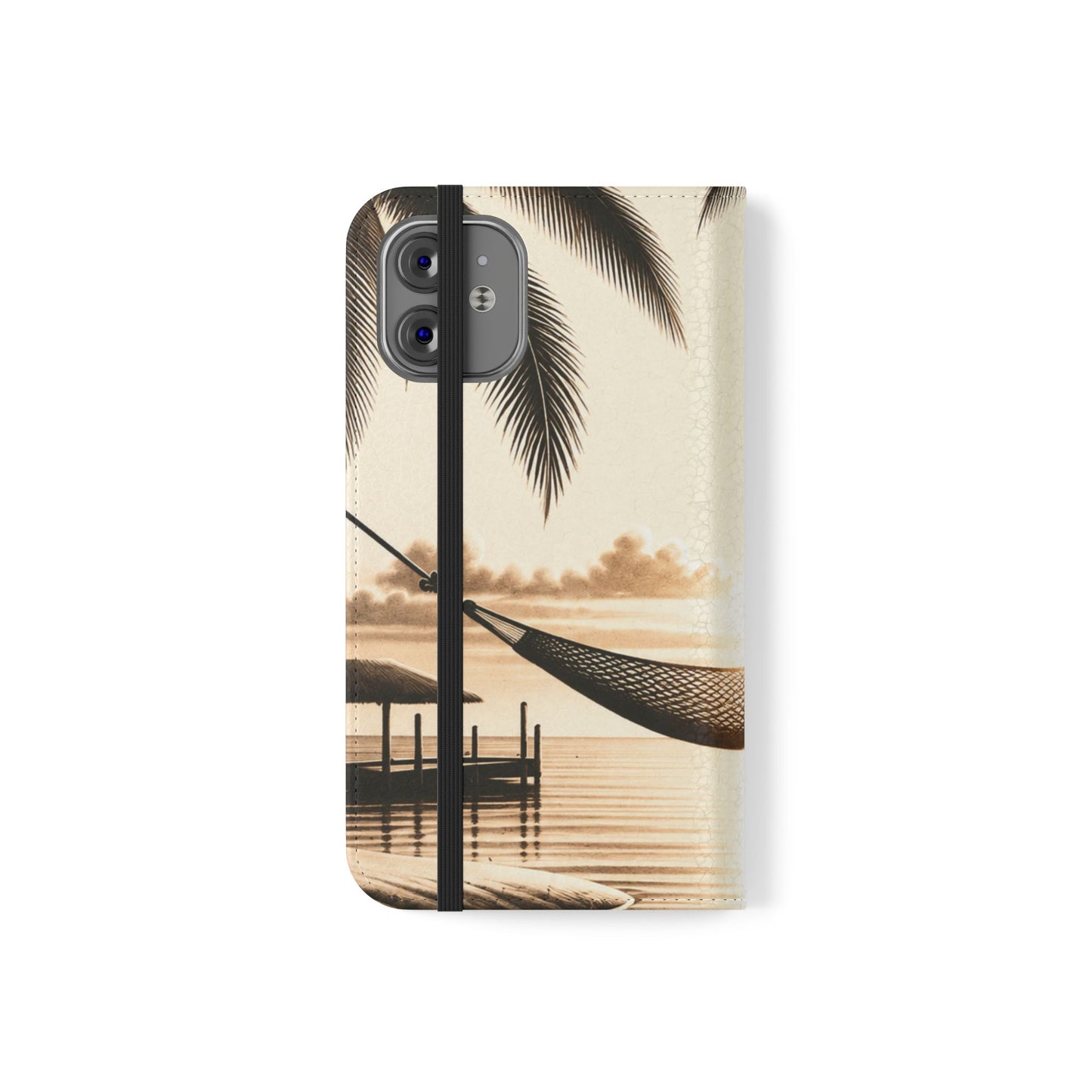 Island Serenity™ Faux Leather Flip Wallet Case for iPhone