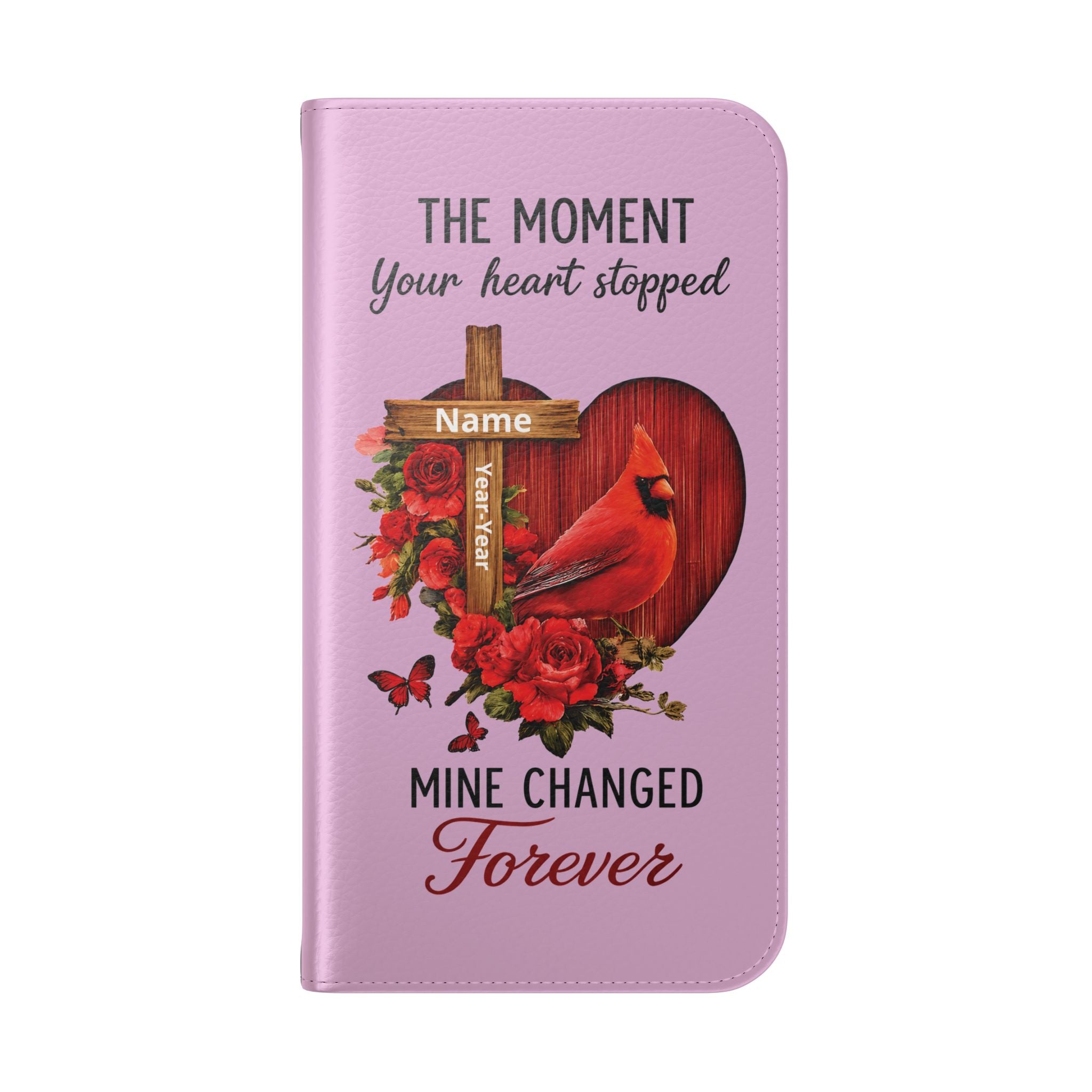 Cardinal's Promise™ Personalized Memorial Flip Wallet Case for iPhone 11-17 Series