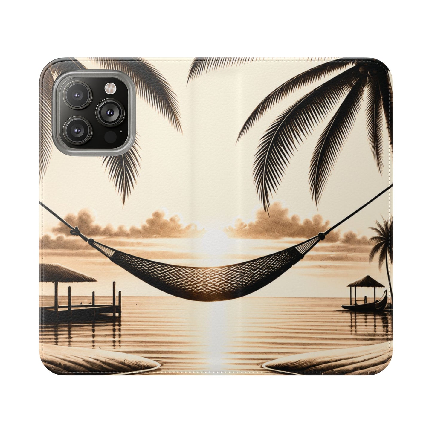 Island Serenity™ Faux Leather Flip Wallet Case for iPhone