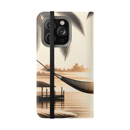 Island Serenity™ Faux Leather Flip Wallet Case for iPhone