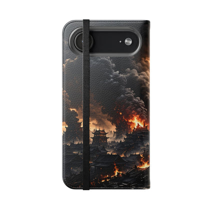 Ashen Dominion™ Flip Case for iPhone | Premium Vegan Leather Wallet Case