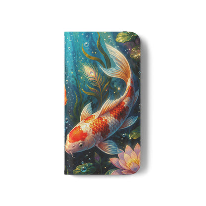 Koi Serenity™ Premium Leather Flip Wallet Case for iPhone