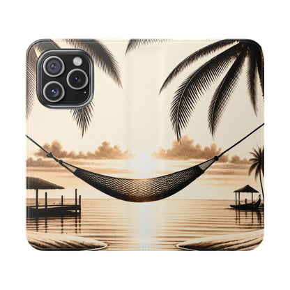 Island Serenity™ Faux Leather Flip Wallet Case for iPhone