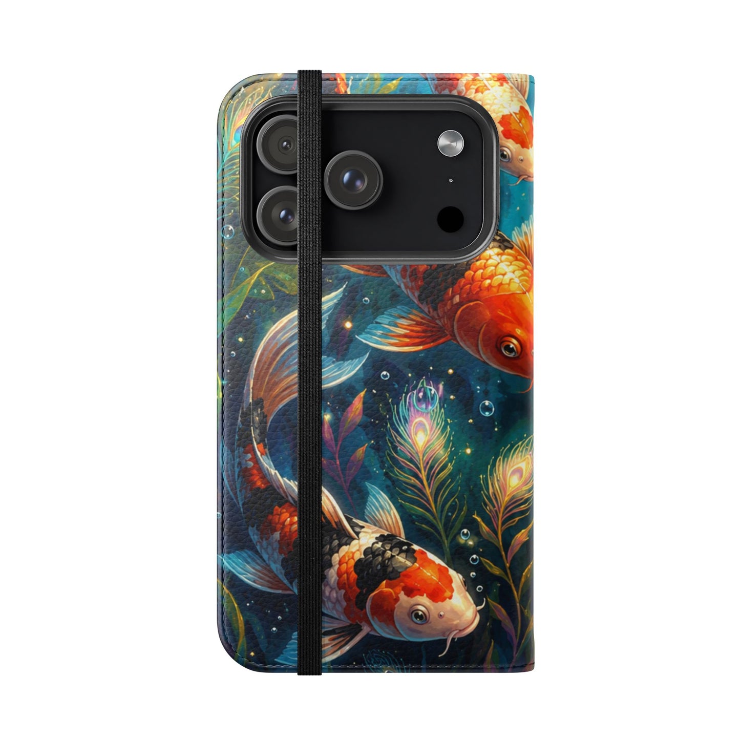 Koi Serenity™ Premium Leather Flip Wallet Case for iPhone