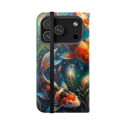 Koi Serenity™ Premium Leather Flip Wallet Case for iPhone