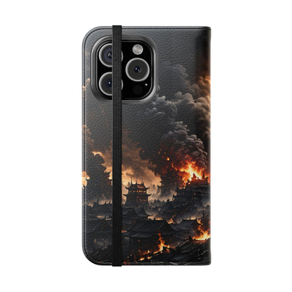 Ashen Dominion™ Flip Case for iPhone | Premium Vegan Leather Wallet Case