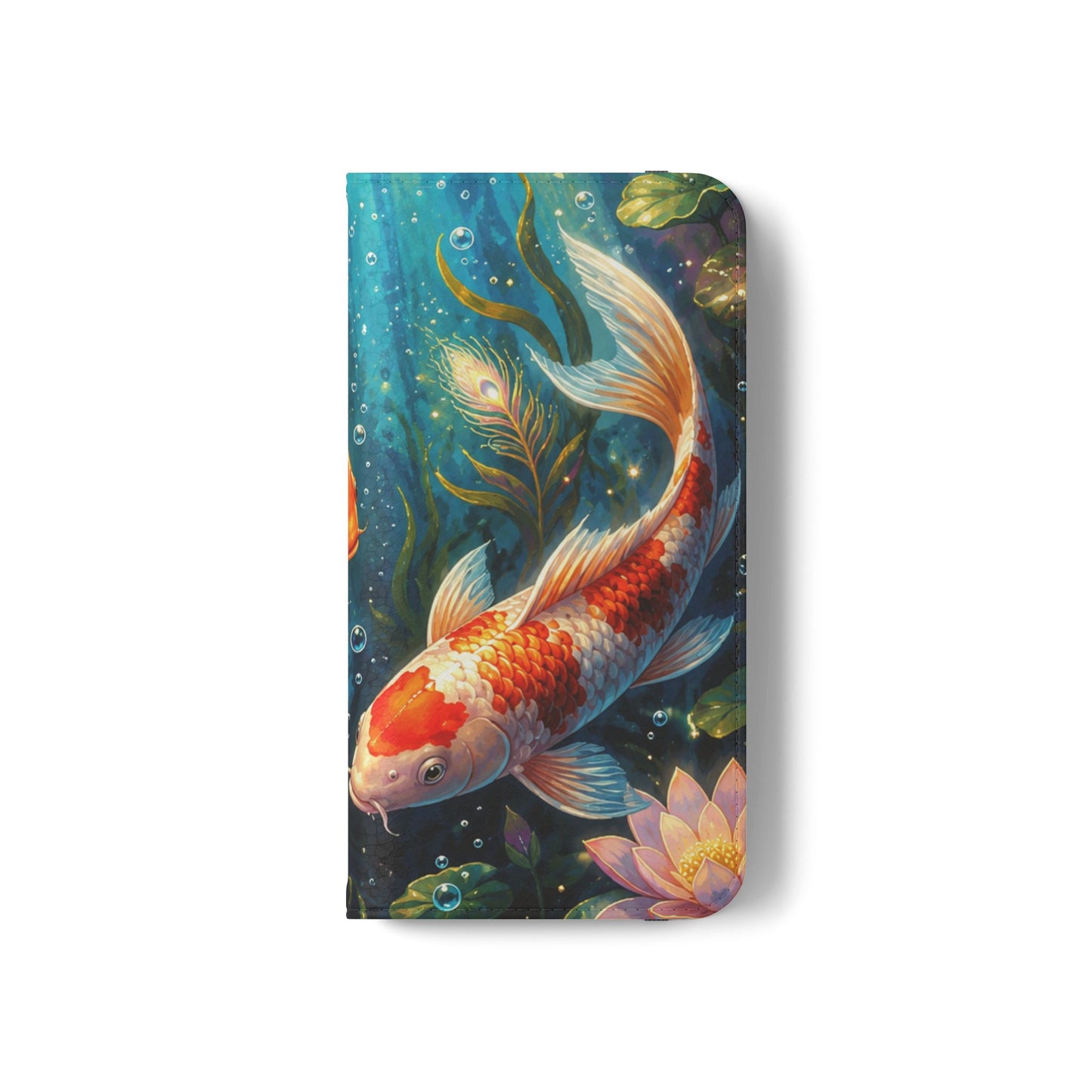 Koi Serenity™ Premium Leather Flip Wallet Case for iPhone