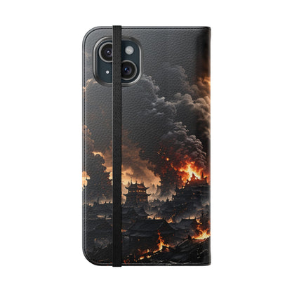 Ashen Dominion™ Flip Case for iPhone | Premium Vegan Leather Wallet Case