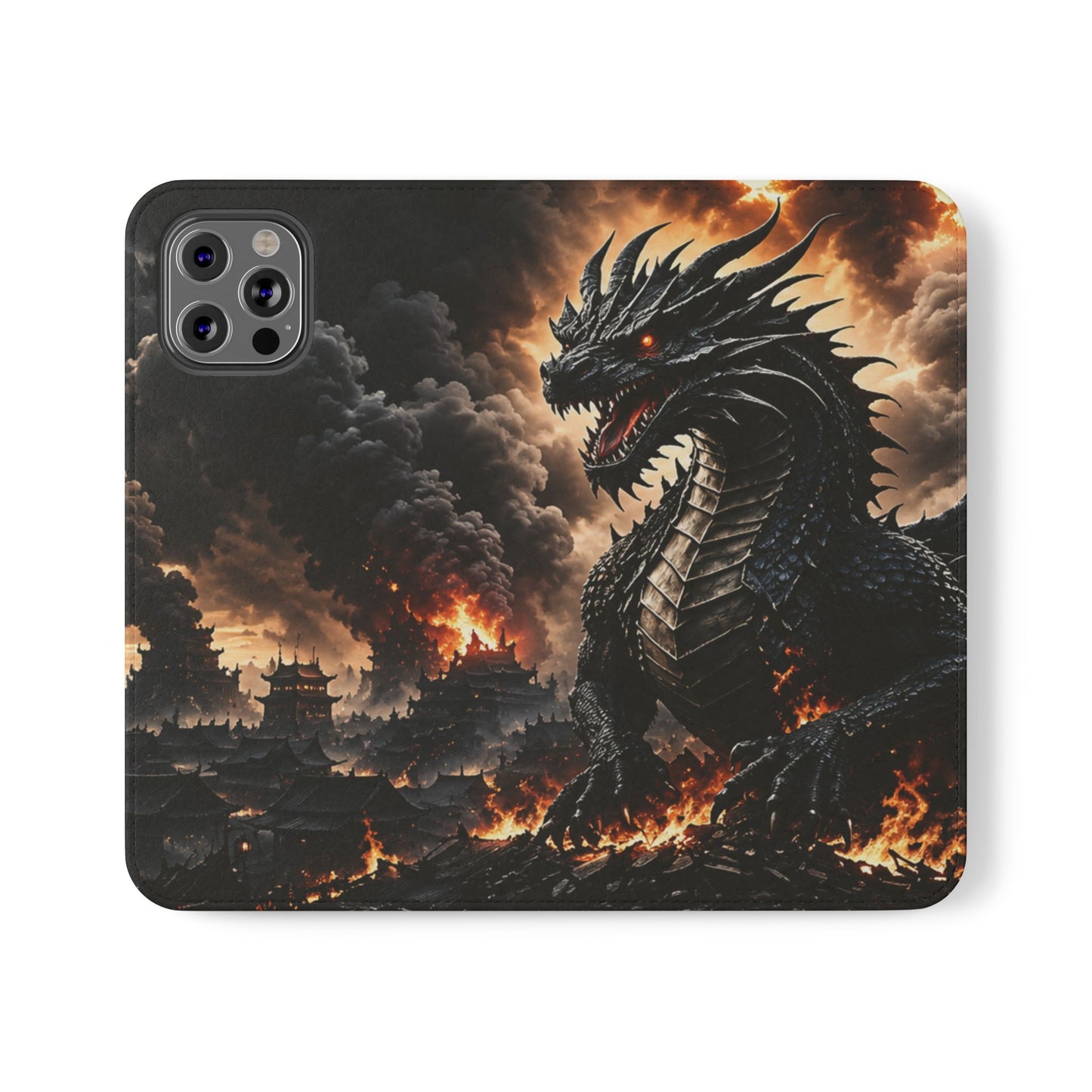 Ashen Dominion™ Flip Case for iPhone | Premium Vegan Leather Wallet Case