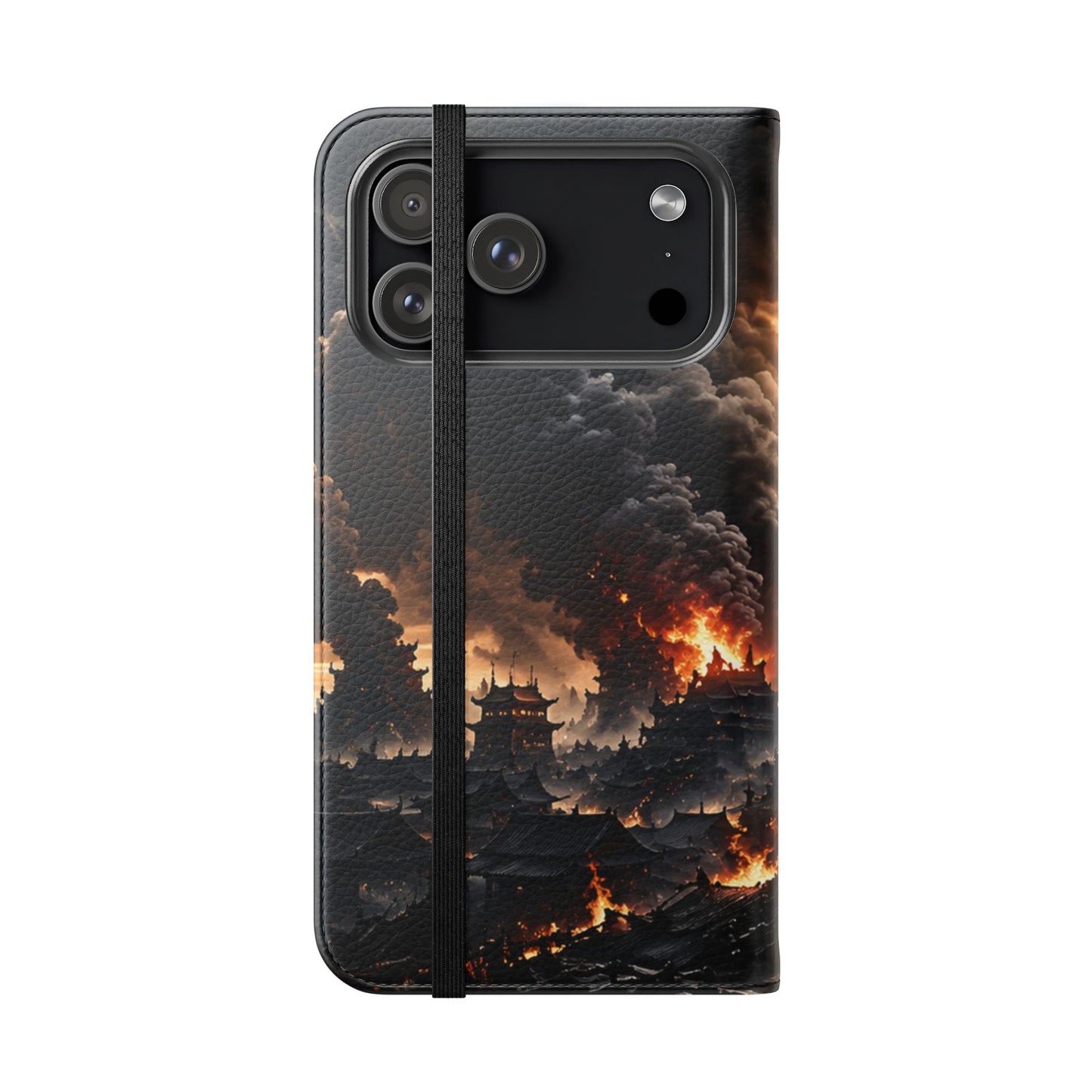 Ashen Dominion™ Flip Case for iPhone | Premium Vegan Leather Wallet Case