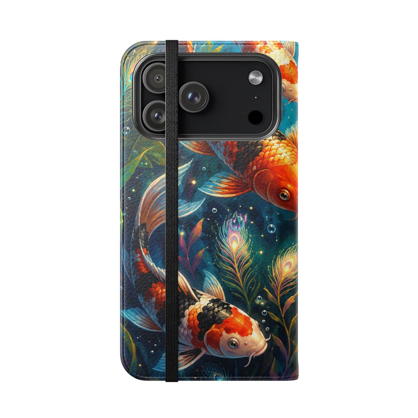 Koi Serenity™ Premium Leather Flip Wallet Case for iPhone