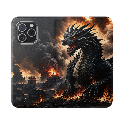 Ashen Dominion™ Flip Case for iPhone | Premium Vegan Leather Wallet Case