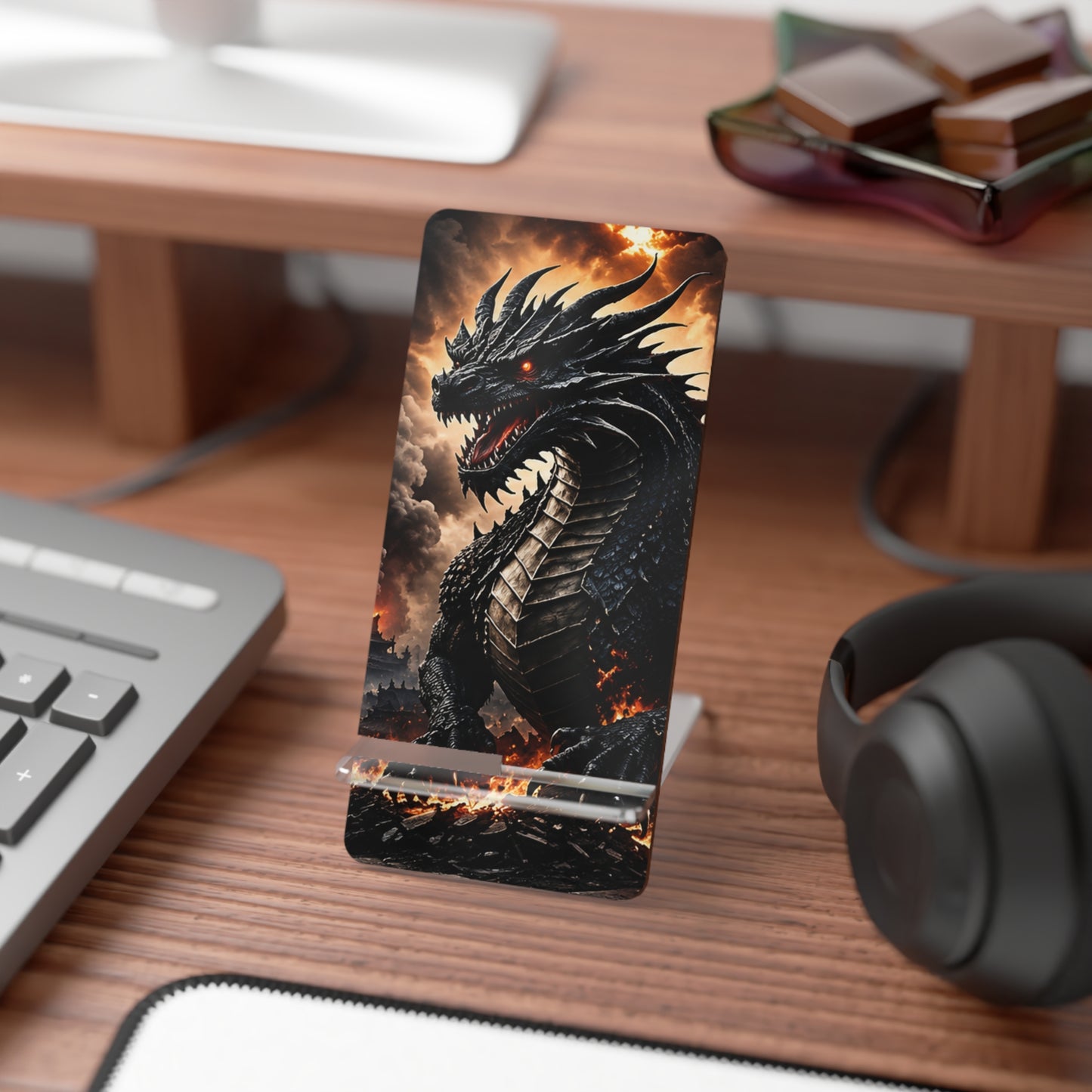 Ashen Dominion™ Mobile Display Stand for Smartphones | Dragon Phone Stand