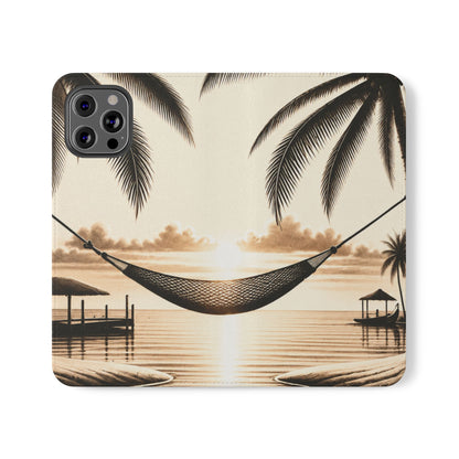 Island Serenity™ Faux Leather Flip Wallet Case for iPhone