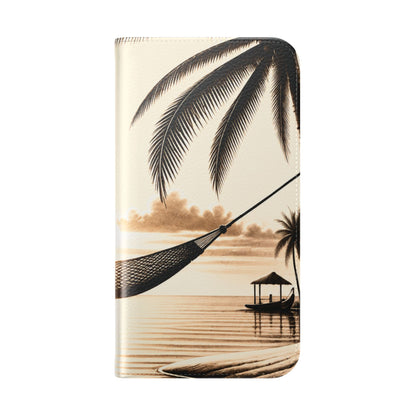 Island Serenity™ Faux Leather Flip Wallet Case for iPhone