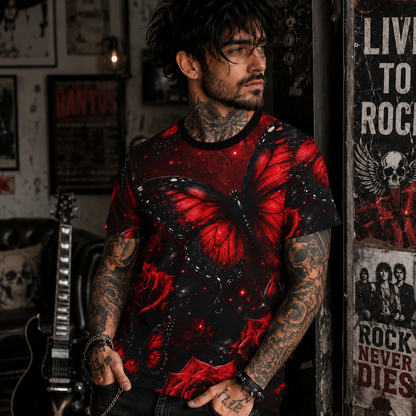 Crimson Metamorphosis™ Unisex All-Over Print Graphic T-Shirt