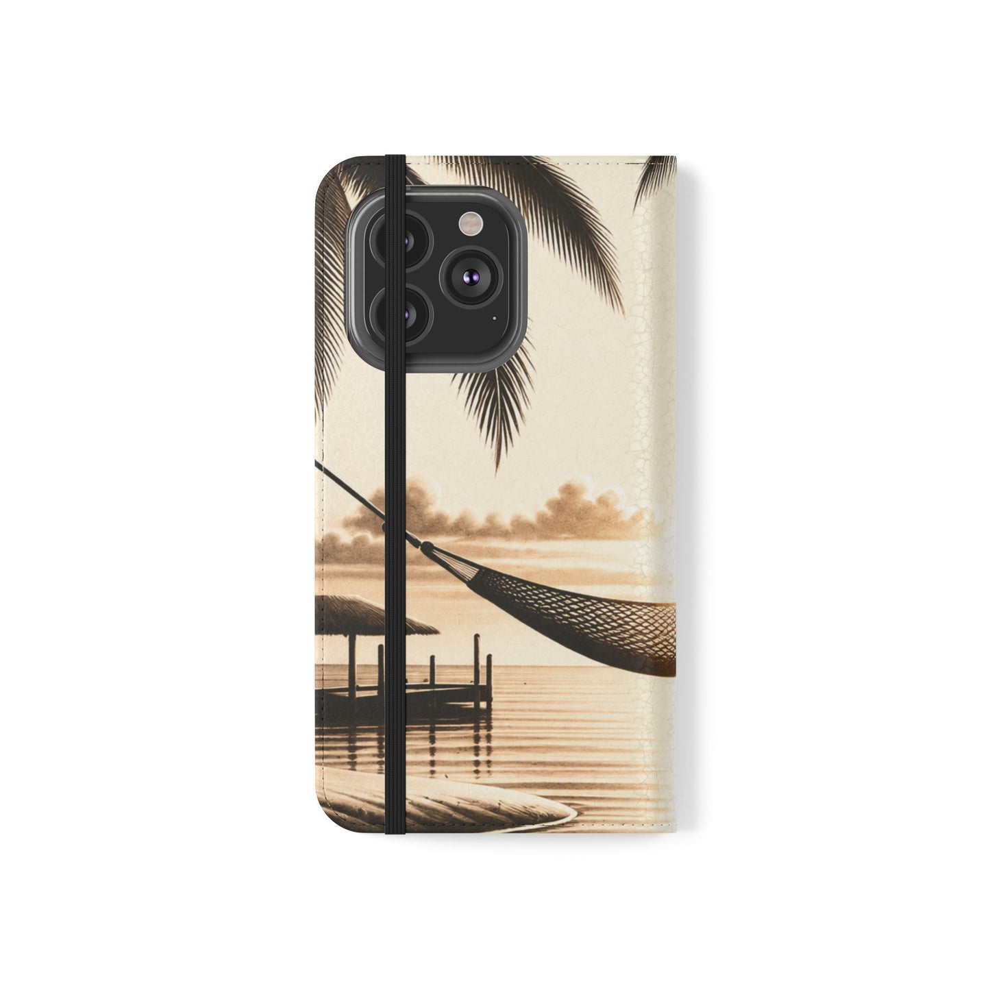 Island Serenity™ Faux Leather Flip Wallet Case for iPhone