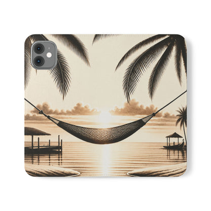 Island Serenity™ Faux Leather Flip Wallet Case for iPhone