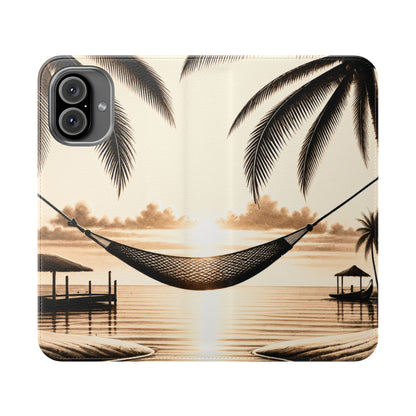 Island Serenity™ Faux Leather Flip Wallet Case for iPhone