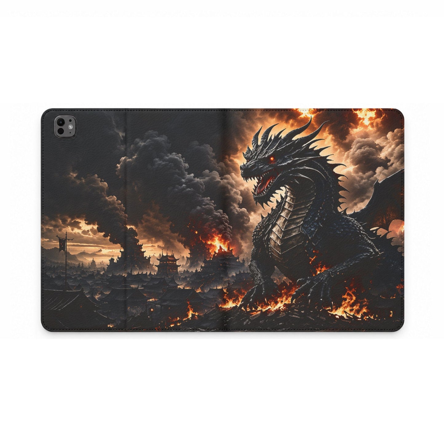 Ashen Dominion™ Tablet Folio Case for iPad | Premium Vegan Leather Stand Case
